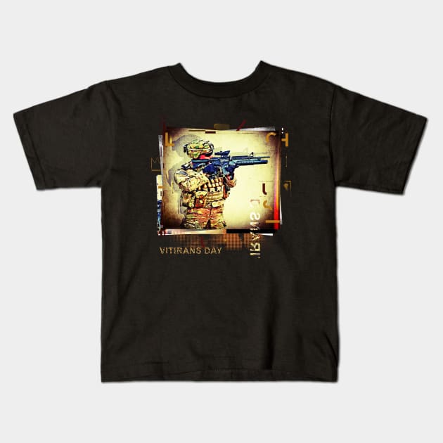 Veterans Day Kids T-Shirt by remixer2020